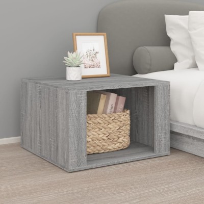 Mesita de noche madera contrachapada gris Sonoma 57x55x36 cm