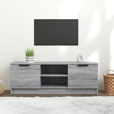 Mueble de TV madera contrachapada gris Sonoma 102x35x36,5 cm