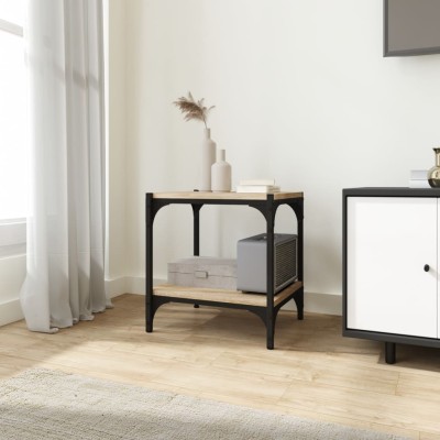 Mueble para TV contrachapada y acero roble Sonoma 40x33x41 cm