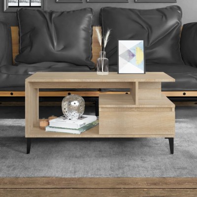 Mesa de centro madera contrachapada roble Sonoma 90x49x45 cm