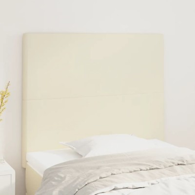 Cabeceros 2 unidades cuero sintético color crema 80x5x78/88cm