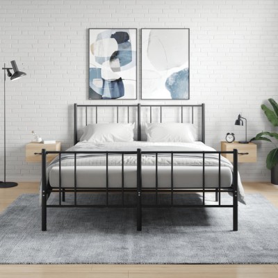 Mesitas de noche de pared 2 uds color roble Sonoma 35x35x20 cm
