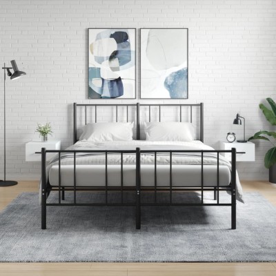 Mesitas de noche de pared 2 uds blanco 35x35x20 cm