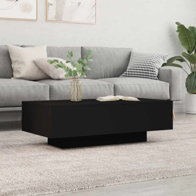 Mesa de centro madera de ingeniería negro 100x49,5x31 cm