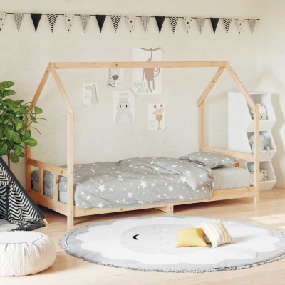 Estructura de cama para niños madera maciza de pino 90x200 cm