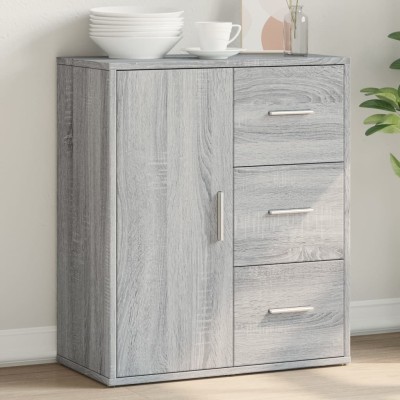 Aparador de madera de ingeniería gris Sonoma 60x31x70 cm