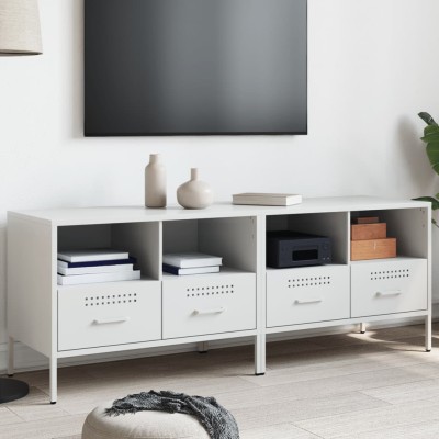 Muebles para TV 2 unidades acero blanco 68x39x50,5 cm