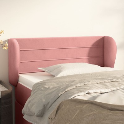 Cabecero de terciopelo rosa 103x23x78/88 cm