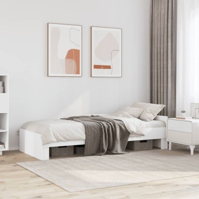 Estructura de cama madera de ingeniería blanca 75x190 cm