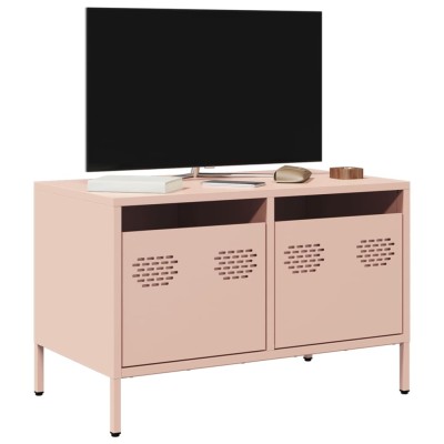 Mueble para TV acero laminado en frío rosa 68x39x43,5 cm