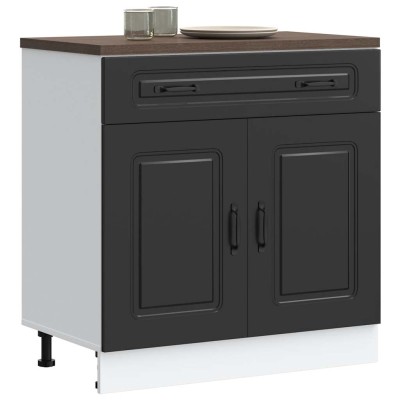 Mueble bajo de cocina Kalmar madera de ingeniería negra