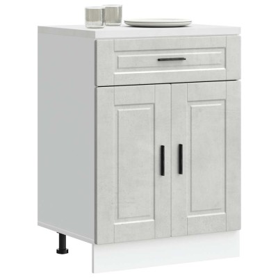 Mueble bajo de cocina porto gris cemento madera reconstituida
