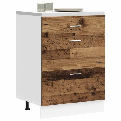 Armario bajo de cocina "Lyon" Madera vieja Madera de ingeniería