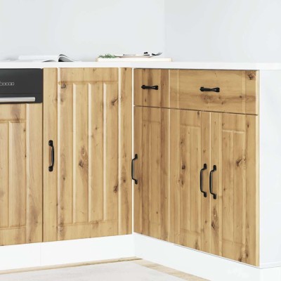 Mueble bajo de cocina Lucca madera artesanal de roble