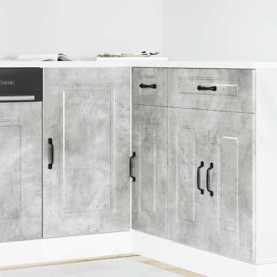 Mueble bajo de cocina Kalmar madera de ingeniería gris hormigón