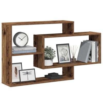 Estante de pared madera de ingeniería envejecida 104x20x58,5 cm