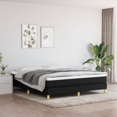 Cama sin colchón tela negro 180x200 cm