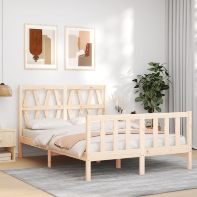 Estructura de cama sin colchón madera de pino blanca 140x200 cm