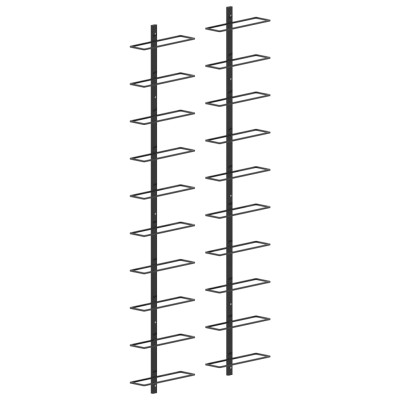 Botelleros de pared para 20 botellas 2 unidades metal negro