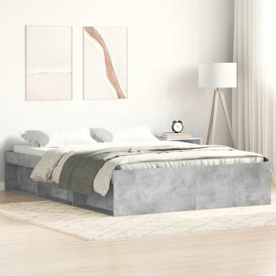 Estructura de cama gris hormigón 160x200 cm