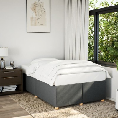 Estructura de cama sin colchón tela gris oscuro 120x200 cm