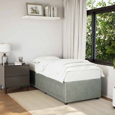 Estructura de cama sin colchón terciopelo gris claro 100x200 cm