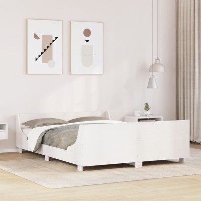 Estructura de cama sin colchón madera de pino blanco 135x190 cm