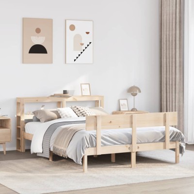 Estructura de cama sin colchón madera de pino maciza 120x200 cm