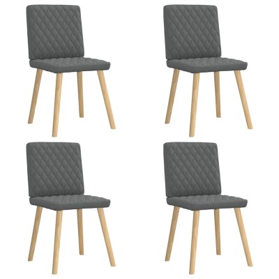 Sillas de comedor giratorias 4 unidades tela gris oscuro