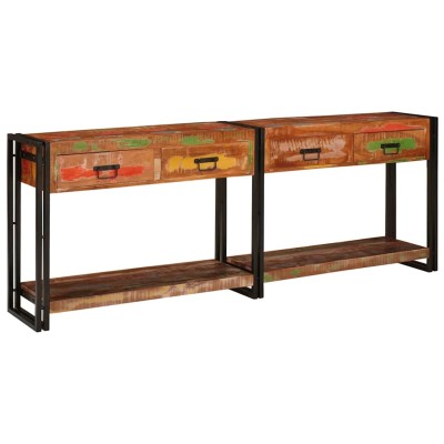 Mesas consola Otro 2 pcs Multicolor Madera maciza recuperada