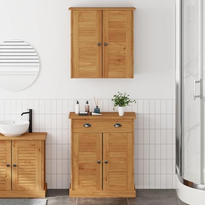 Juego de muebles de baño 2 pcs Marrón 67.5 x 34 x 80 cm