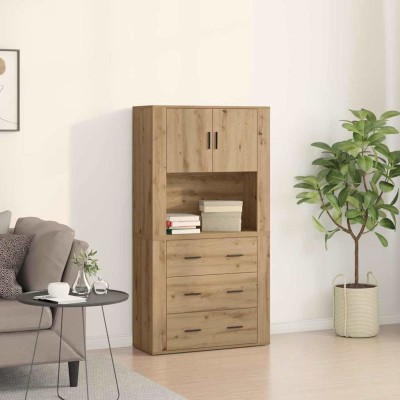 Altillo Roble artisan 80 x 33 x 150 cm Madera contrachapada