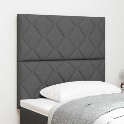 Cabecero con luces de tiras LED con cabecera Gris 90 cm tela