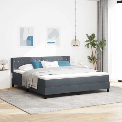 Cama con Somier y Colchón Negra 100x200 cm Terciopelo