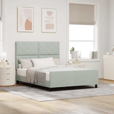 Estructura de cama Gris claro 140 x 200 cm Terciopelo