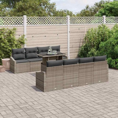 Conjunto de sofá de jardín Manual 7 pcs Gris 100 x 55 x 73 cm