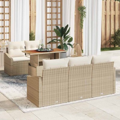 Conjunto de Comedor de Jardín Beige y Crema 100 x 55 x 73 cm