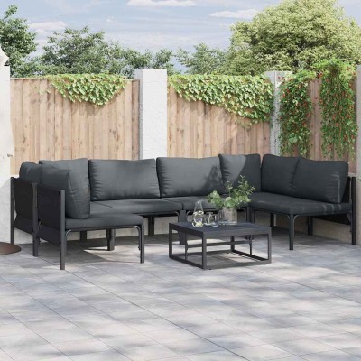 Conjunto de sofá de jardín 7 pcs Antracita Acero
