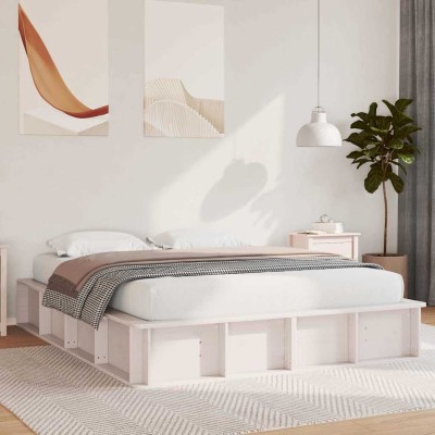 Estructura de cama con almacenamiento Blanco 210 x 168 x 30 cm