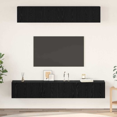 Conjunto de mueble de TV 5 pcs Roble negro 100 x 30 x 30 cm