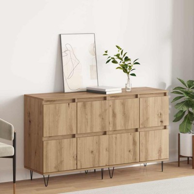 Tableros Lateral 2 pcs Roble artisan 120 x 35 x 70 cm