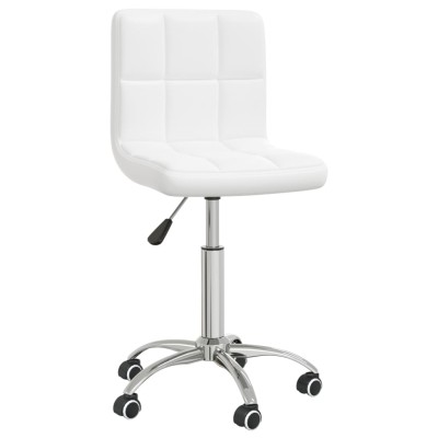 Silla de comedor giratoria cuero sintético blanco