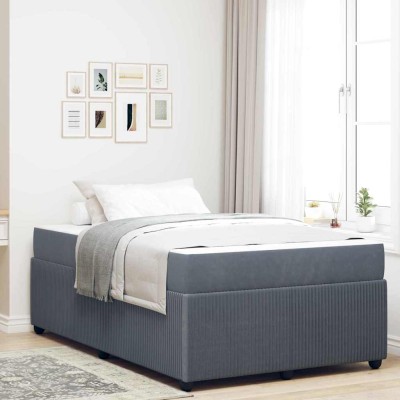 Estructura de cama con colchón Gris oscuro 120 x 190 cm