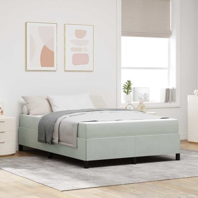 Estructura de cama Gris claro y Gris 140 x 190 cm Terciopelo