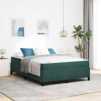 Estructura de cama Verde oscuro, Blanco y Verde 140 x 190 cm