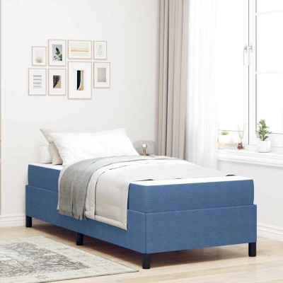 Estructura de cama Azul 90 x 200 cm Telas de pana