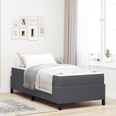 Estructura de cama Gris oscuro 100 x 200 cm Telas de pana