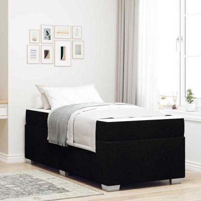 Estructura de cama Negro 80 x 200 cm tela