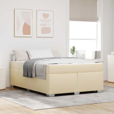 Estructura de cama Crema 140 x 200 cm tela