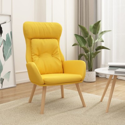 Sillón de relax de tela amarillo mostaza